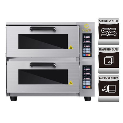 生産性 2 層 電動焼肉器具 5kw パワー A ピザ/パンオーブン
