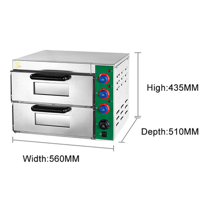ピザ屋用の商用パン具 温度50~350C 図面寸法560*556*435mm