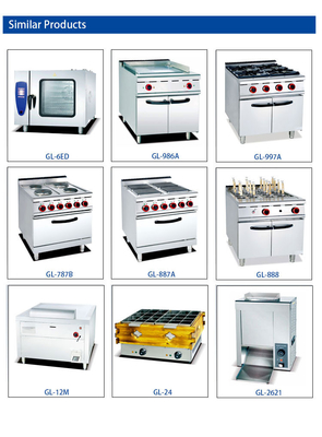 ガスの消費量 LPG/NG 1.58/2.28Kg/h 100kg容量のレストラン料理設備