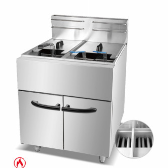 2つのバーナーを持つガスフライヤー 30kg 11.2kw 炊飯器 商業用炊飯器 220V 電圧