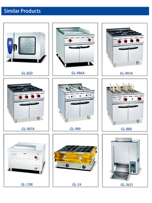 LPG/NG 17 電源付きの食器用キッチン設備 1.2/1.76Kg/hのガス消費量
