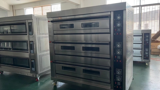 9トレイガスのデッキオーブン 0.3KWのパワーで 重用 商業用キッチン 炊飯器具