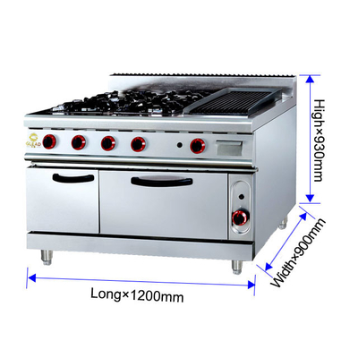 GH-999A ガスレンジ アバ・ロック・グリル 27Kw ヘビー・デューティ レストラン 調理オーブン