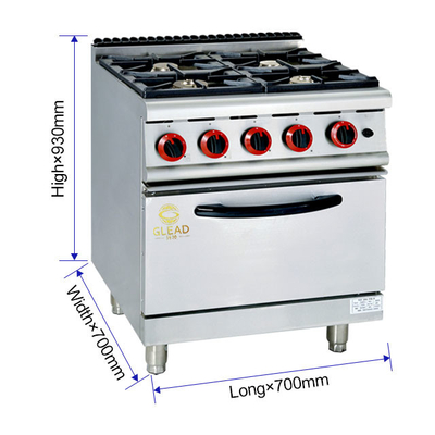 商用ガスレンジ 4バーナー/ガスオーブン 20.8Kw パワー レストラン料理設備 GH-987A