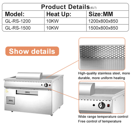 日本製 10kWガスのテパニヤキ LPG/2800Pa キッチン炊飯器 270kg