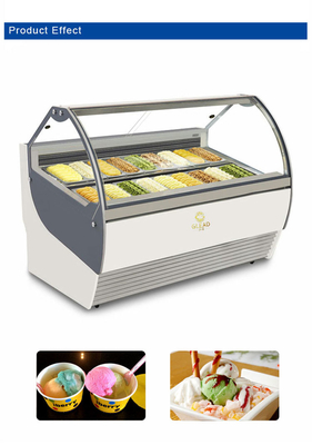 1650W イタリアンパン 18pcs 換気工業冷蔵設備 ゼラト アイスクリームディスプレイ
