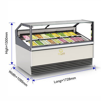 換気冷却システム付き イタリアン・マーブル・ゼラト・ショーケース - 1650W パワー