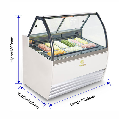 1050W イタリア工業冷蔵設備 18pcs マルブルベース ショートケース -16〜 -18°C