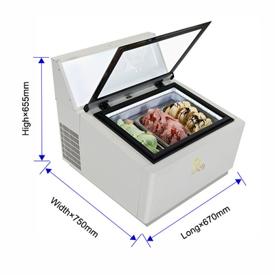 スマートゼラト アイスクリーム 展示 200W 冷蔵装置 44KG N.W -16.C から -18.C 温度 220-240V