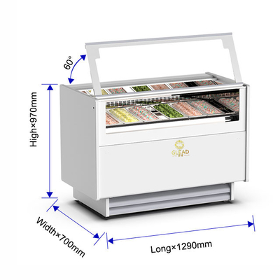 1050W 換気ガレージアイスクリームショーケース 冷蔵庫 6 イタリアンパン