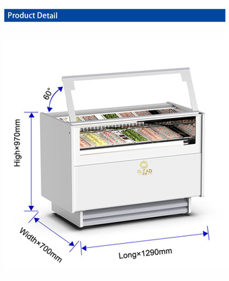 6 イタリアのパン換気冷蔵装置 -16°Cから -18°C 1050W パワー 220-240V ゼラトアイスクリームディスプレイ
