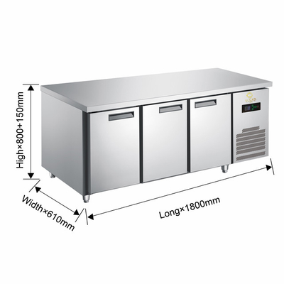 安全 安定 390W 工業冷蔵庫 ピザキャビネット/サラダキャビネット 270-410L容量