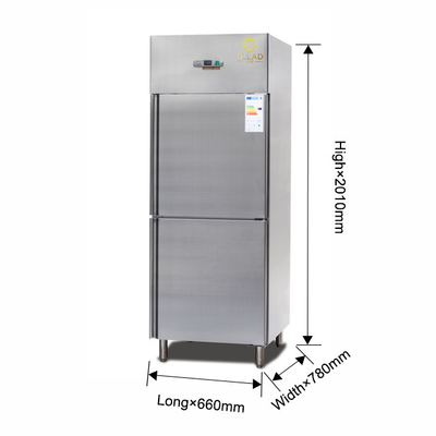工業冷蔵設備 600L 2つの半ドアを持つ冷蔵庫 220-240V / 1PH / 50HZ 冷却技術
