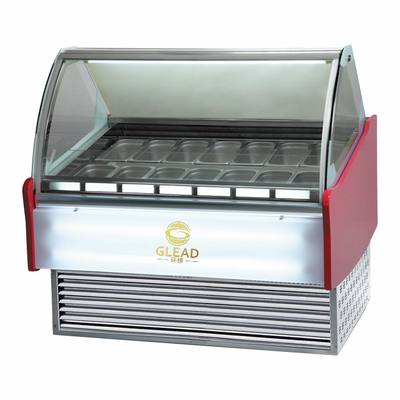 商用アイスクリームショーケース 冷蔵庫 220-240V 2N-50HZ 1/4*6PAN PCS 空気冷却 2200W パワー