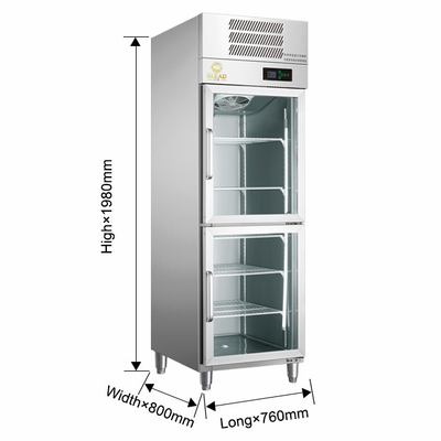 220-240V 2N-50HZ 空気冷却ディスプレイ 冷蔵庫 1000/1200 容量 700W パワー 5~0°C 温度