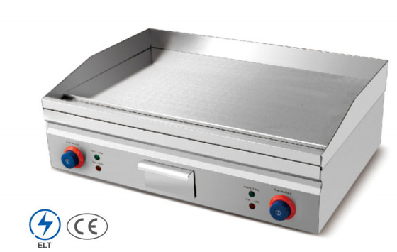 220-240v 50hzで様々な食品を調理するための商用電気銀型ステンレス鋼のグリッドル