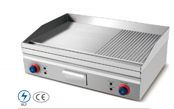 220-240v 50hzで様々な食品を調理するための商用電気銀型ステンレス鋼のグリッドル