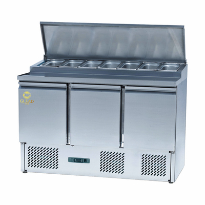 ステンレス鋼3ドアチラー 220-240V GN1/3 冷却装置 2〜8.C 温度範囲