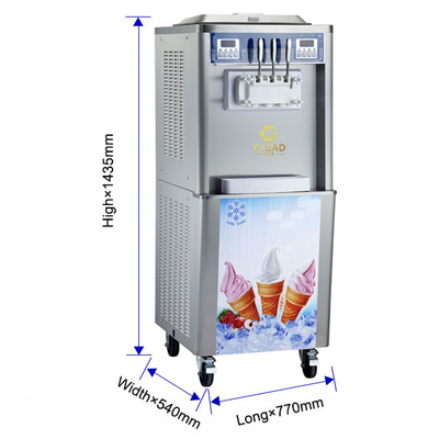 工業用ソフトアイスクリーム機 2x2.1L 冷凍タンク 22-28kg/h 生産