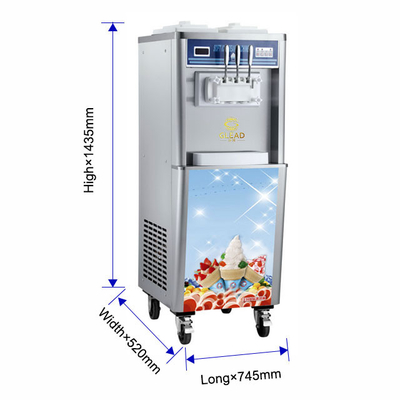 商用アイスクリーム製造機 2.6kW R22/R404A 冷蔵料 2x1.8L2x2.1L 容量 330-420カップ/h