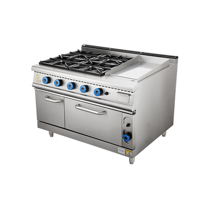 商用ステンレスステールガスストーブ 4つのレンジとオーブン LPG/天然ガス 150KGの重量