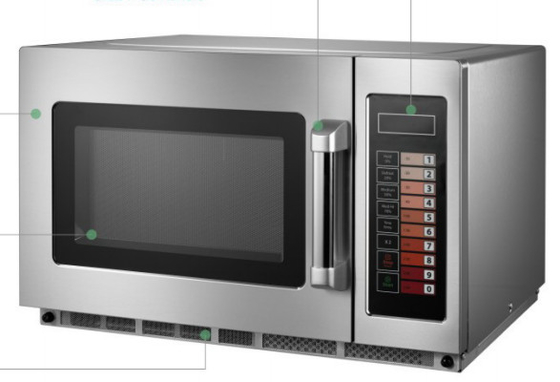 メムランタッチ制御付き 0~200Cの調理用 25L 黒/白マイクロ波炉