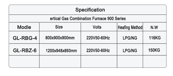 SS304 ガス 6 レンジストーブ オーブン付き LPG/天然ガス 150KG ホテル設備