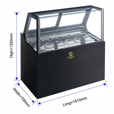 ファン冷却 1100W アイスクリームマシン 冷蔵料 R404a -18~-22°C 温度 ホテル機器