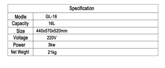 ポータブル 16L 商用ホテル チキンフライヤー 21kg N.W と 3 Kw の電力