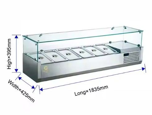 カウンターサラダステーション 新レストラン サラダサンドイッチ ステンレス鋼テーブル冷蔵庫