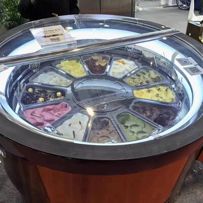 商用 ローータリー カラー ゼラト ディスプレイ 冷蔵庫 丸い アイスクリーム 浸水 キャビネット アイスクリーム ショートケース