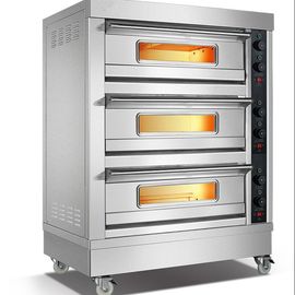 3デッキのオーブン6鍋の商業コンベヤー パン屋のための電気ピザ オーブン
